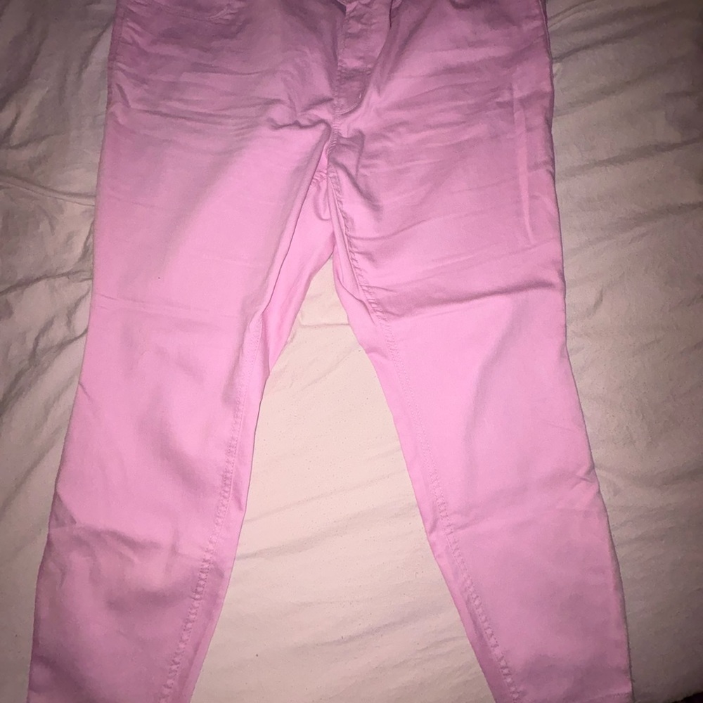 Old Navy Pink and Teal High-Rise WOW Super-Skinny Jeans - Picture 3 of 5